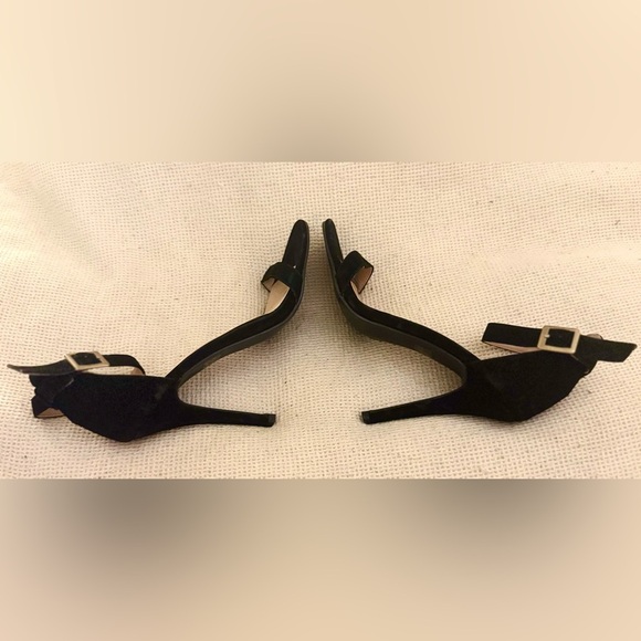 Glaze Elegant Black Ankle Strap Heels - Picture 3 of 4